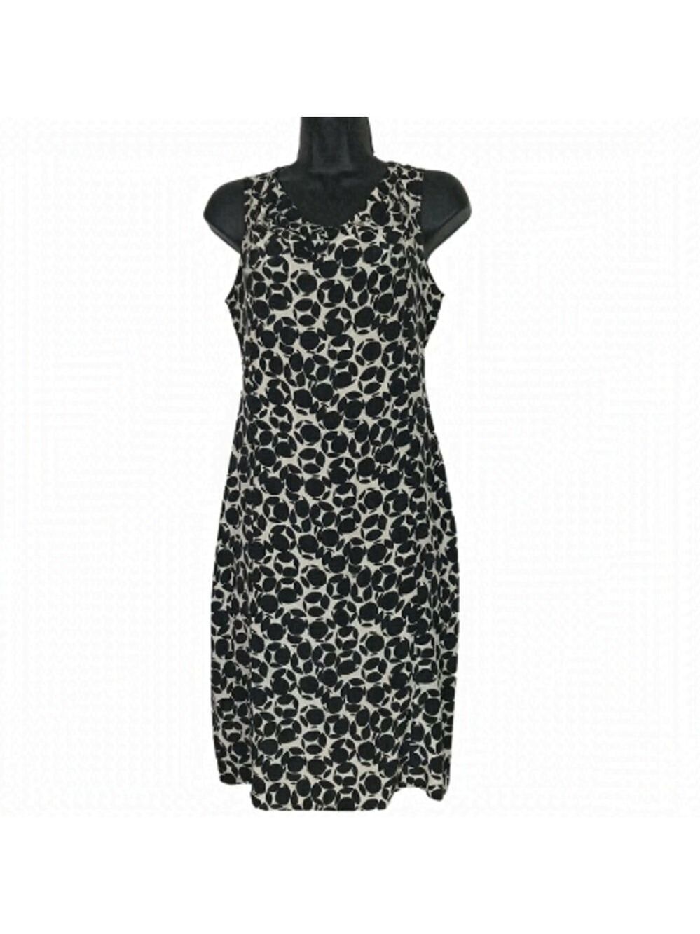 Teenflo Black And White 100% Silk Midi Dress Size 0